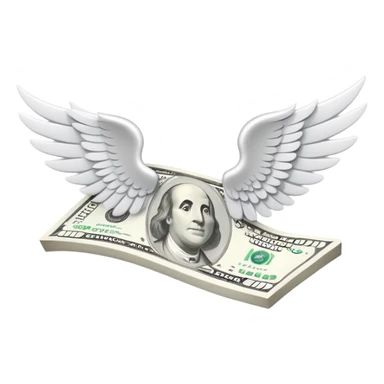 White money with wings sticker