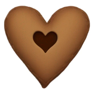 Brown flannel heart  sticker