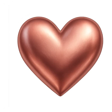 heart with a metallic rose finish, digital illustration, no background sticker
