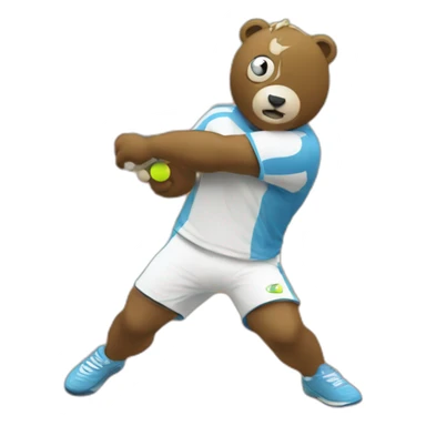 osito jugando al padel sticker
