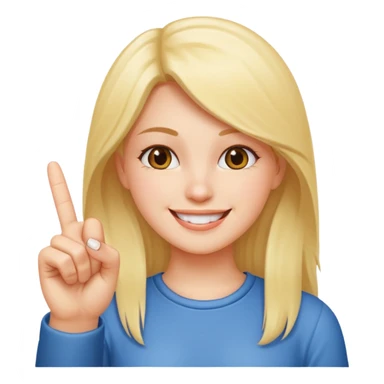 Girl smiling and sticking up middle finger sticker