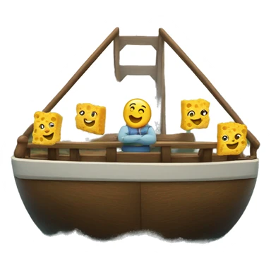 tre sponges play bridge on a boat sticker