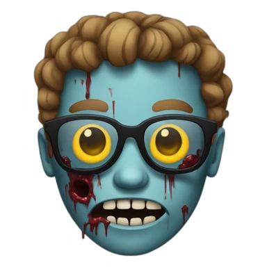 Zombie with sunglasses  sticker