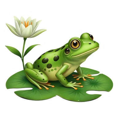 frog slipping on a lily pad with shocked expression sticker