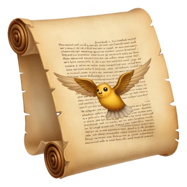 create an emoji of a flying scroll sticker