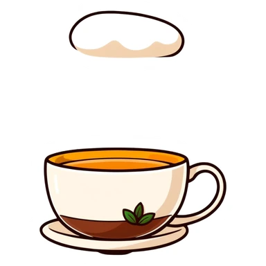 beautiful teacup with hot tea and steam sticker