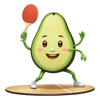 Авокадо играет в пинг-понг sticker