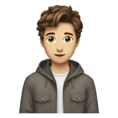 teenage boy with brown hair and brown eyes sticker