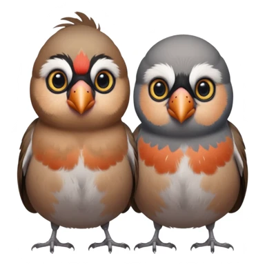 Pinched finches with the world between them sticker