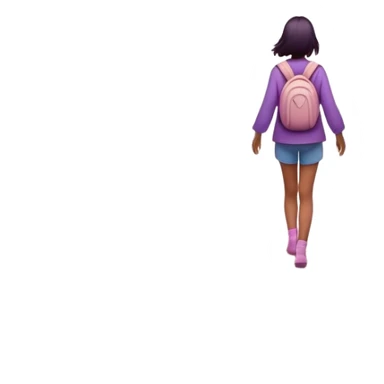 A small figure walks back across a foggy bridge, holding soft pink and purple orbs in each hand—symbolizing compassion and forgiveness. A gentle heart aura trails behind them, showing healing in motion. sticker