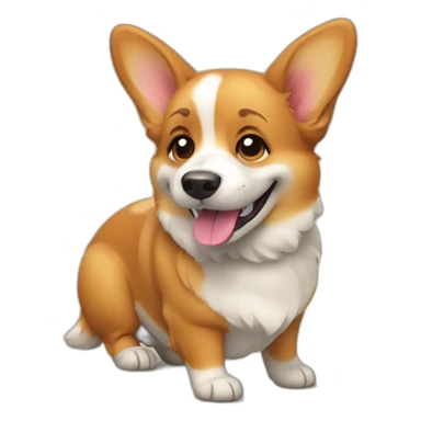 smiling corgi dog sticker