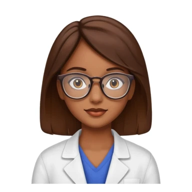 Chica morena con cabello café, lentes de graduación  sticker