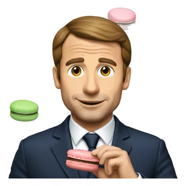 Macron qui mange des macarons sticker
