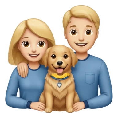 couple and their pet dog sticker