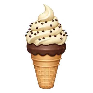 Vanilla ice cream cone with chocolate sprinkles sticker