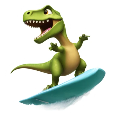 Dinosaur surfing sticker