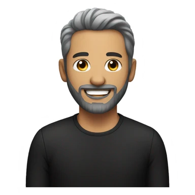 smiling man in black shirt with beard  sticker