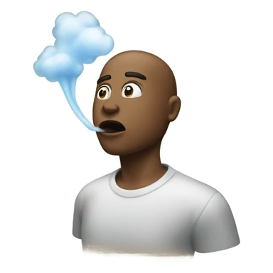 someone blowing air sticker