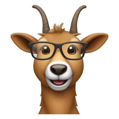 happy smart smiling brown chamois with glasses sticker