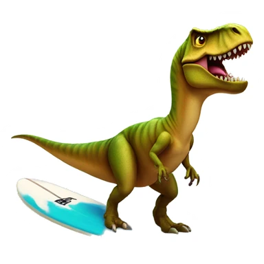 t-rex on a surfboard sticker