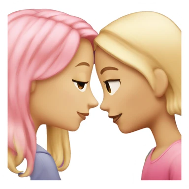 pink haired girl kissing a blonde girl sticker