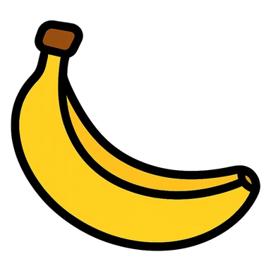 banana icon with color outline sticker
