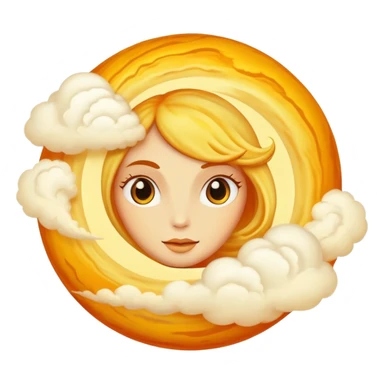 Venus as a circular planet without rings, yellow-orange atmosphere sticker