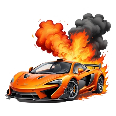 sorayama mclaren car crash fire and smokeexplodsion  sticker