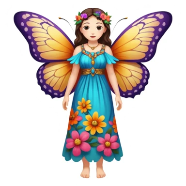 fullbody ancient woman with butterfly wings sticker