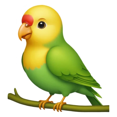 A love bird with color green and his head yellow sticker