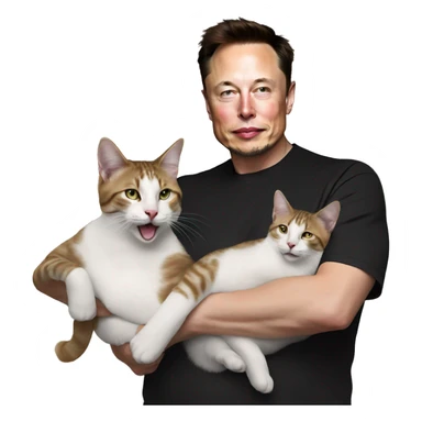 elon musk with a cat sticker
