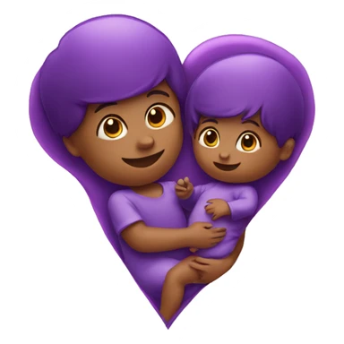 purple heart with baby sticker