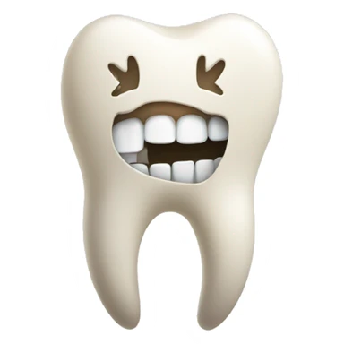 a tooth with a brace sticker