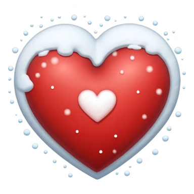 A snowing heart with snow falling around him  sticker