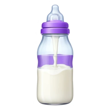 baby bottle white and purple sticker