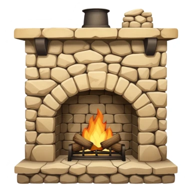 Rustic Stone Fireplace sticker