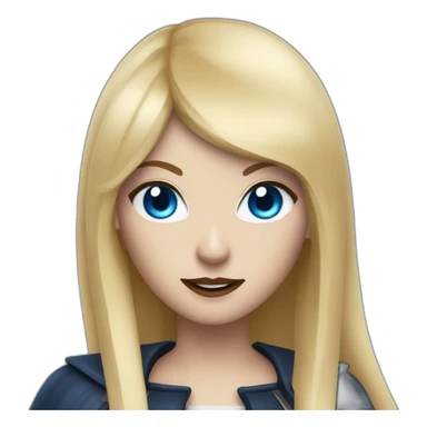 beautiful vampire woman with long blonde hair and blonde straight bangs and blue eyes and wielding knives sticker