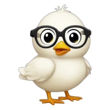 baby chick singer with specs sticker