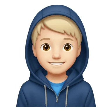 smiling boy outdoors in hoodie sticker