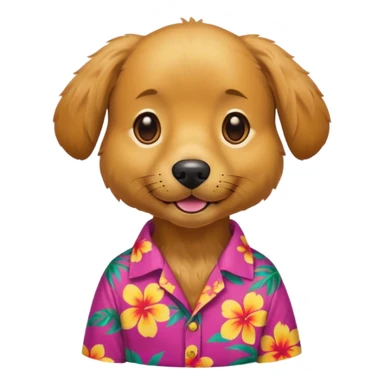 Dog – wearing colorful aloha shirt sticker