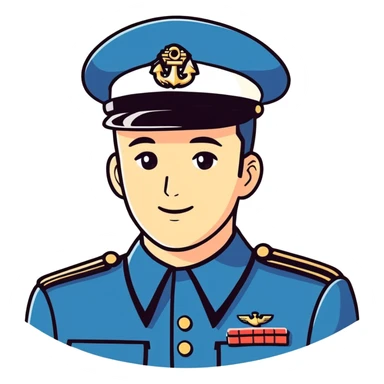 Man wearing marine uniform sticker