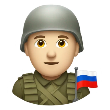 russian soldier with flag sticker