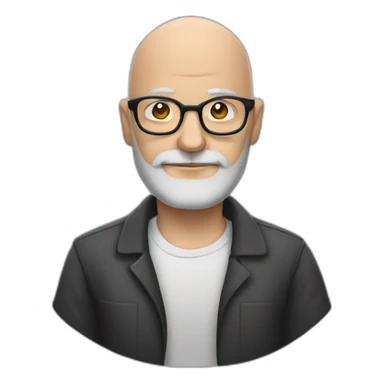 bald head graybeard glasses arms crossed sticker