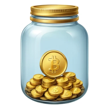 jar with a one coins sticker