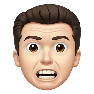 Rick Astley with straight face but with front teeth out and the picture is from the era of the 1940s-1950s or 60s and he kinda has WW2 flashbacks sticker