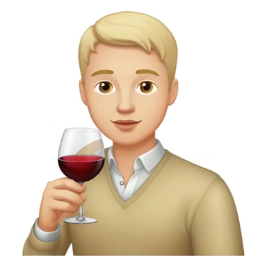 White man drink wine sticker