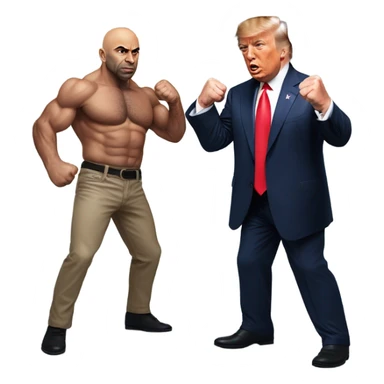 Joe Rogan fighting Donald trump sticker