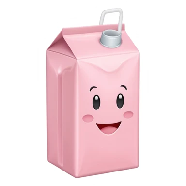 a pastel pink strawberry milk carton sticker