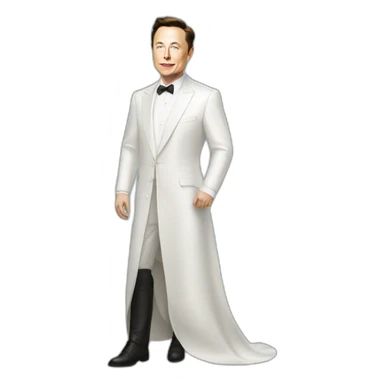 Elon musk habillé avec une robe sticker