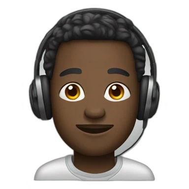 African man with earphones sticker